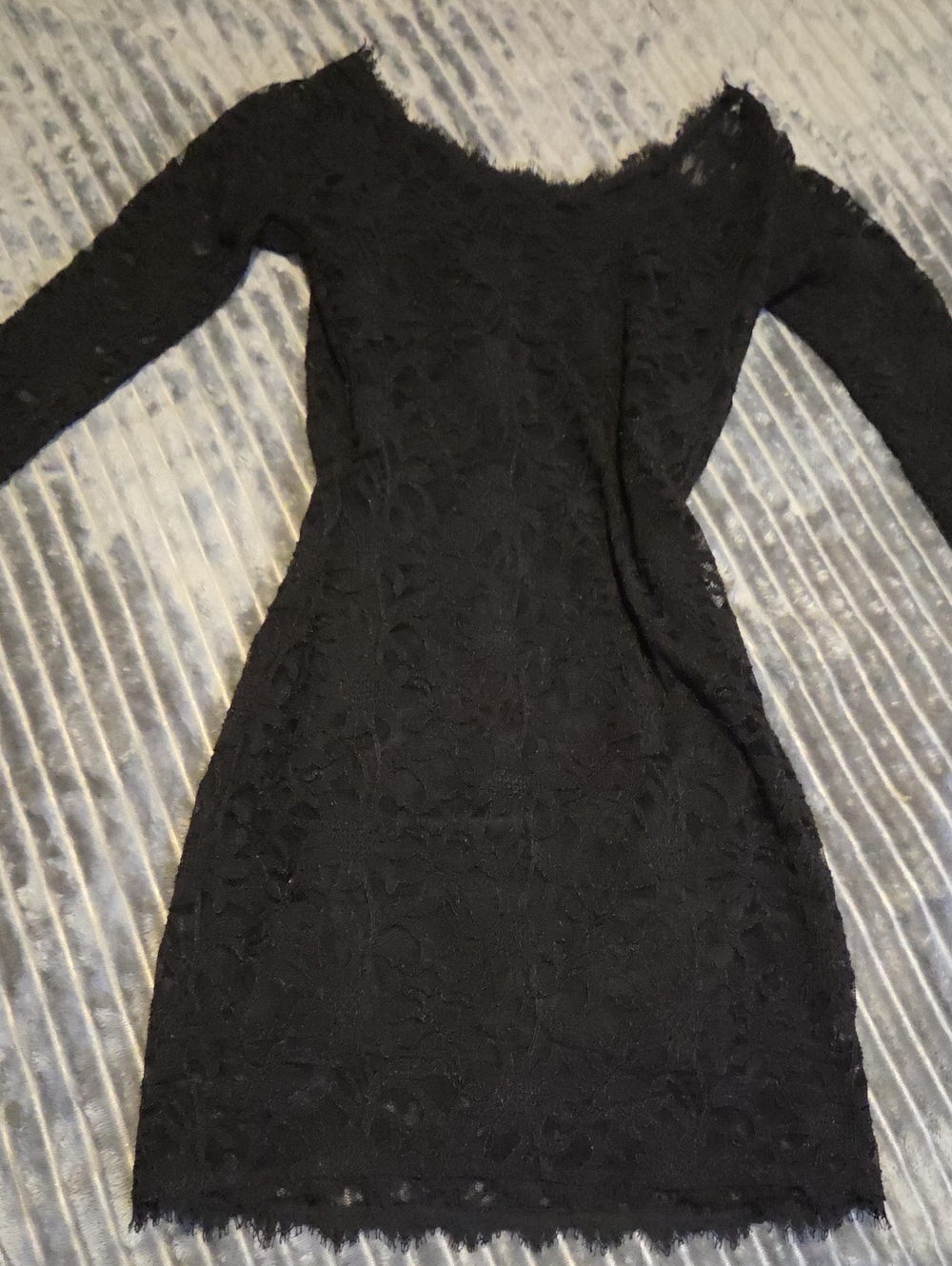 Jump Black Long-Sleeve Lace Bodycon Dress